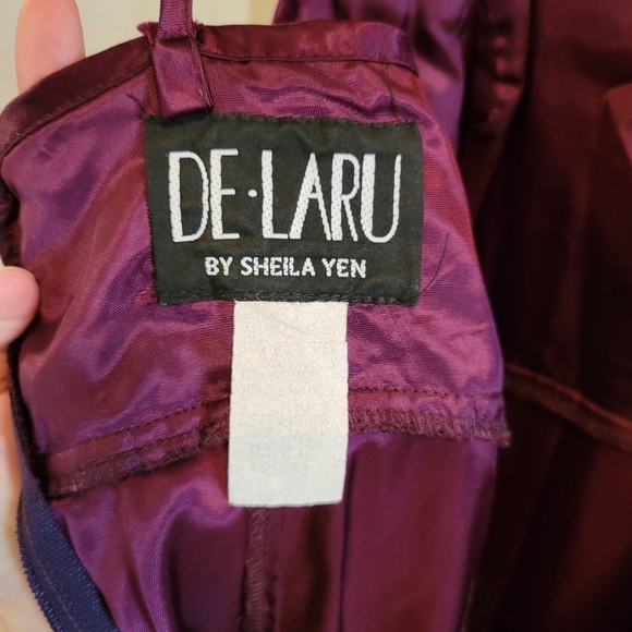 Vintage 90s De Laru By Sheila Yen Purple Sequin Floor Length Dress - Picture 6 of 6